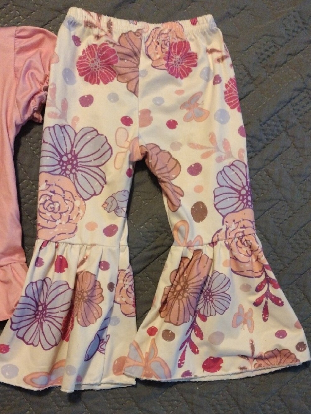 Girls Winnie The Pooh (Piglet) Floral Character Matching Set With Bell Bottoms - Picture 13 of 13